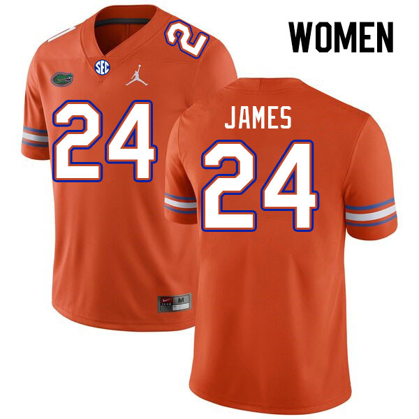 Women #24 Kamran James Florida Gators College Football Jerseys Stitched-Orange